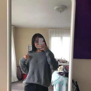Grey knit sweater